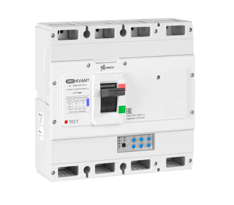 картинка Автоматический выключатель Контактор серии PRO.KVANT тип S1-630H 4P 630А 70кА C от Интернет-магазина promistrade.by