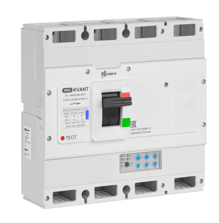 картинка Автоматический выключатель Контактор серии PRO.KVANT тип S1-800H 4P 800А 70кА C от Интернет-магазина promistrade.by