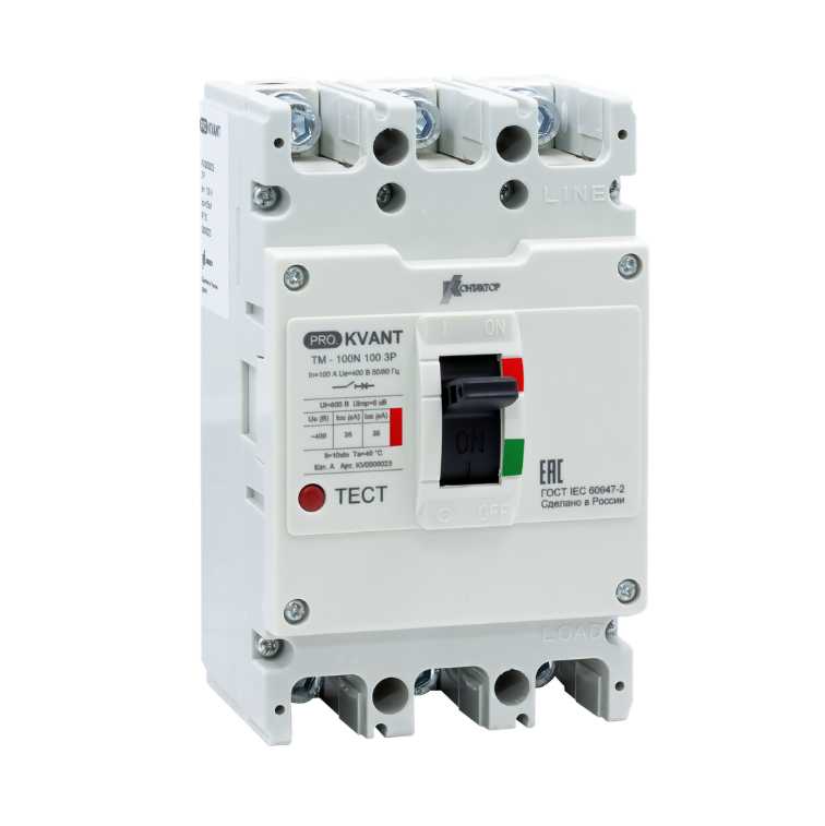 картинка Автоматический выключатель Контактор серии PRO.KVANT тип TM-100N 3P 32А 35кА от Интернет-магазина promistrade.by