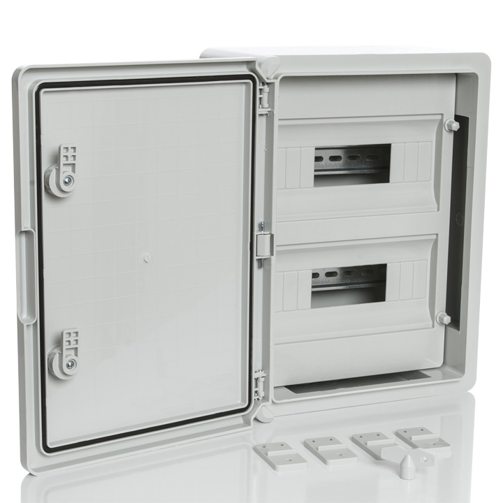 картинка Модульный пластиковый шкаф PLASTIM, IP65, УХЛ1., 300х400х170 на 24 модулей (12х2) Непр. Двр., арт. PP3104 от Интернет-магазина promistrade.by