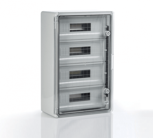 картинка Модульный пластиковый шкаф PLASTIM, IP65, УХЛ1., 250х350х150 на 18 модулей (9х2) Прз. Двр., арт. PP3112 от Интернет-магазина promistrade.by