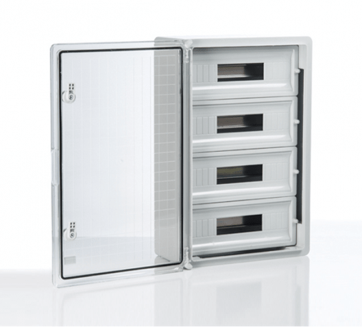 картинка Модульный пластиковый шкаф PLASTIM, IP65, УХЛ1., 400х600х200 на 60 модулей (15х4) Прз. Двр., арт. PP3118 от Интернет-магазина promistrade.by