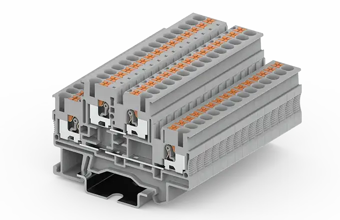 картинка Клемма проходная SUPU двухуровневая TPD2.5 серая от Интернет-магазина promistrade.by