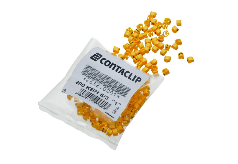 картинка Маркировка Conta Clip на кабели KBH 5/3 желтая от Интернет-магазина promistrade.by