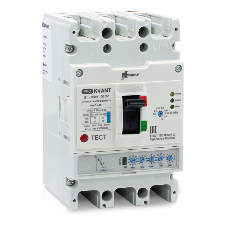 картинка Автоматический выключатель Контактор серии PRO.KVANT тип S1-100S 3P 100А 50кА от Интернет-магазина promistrade.by