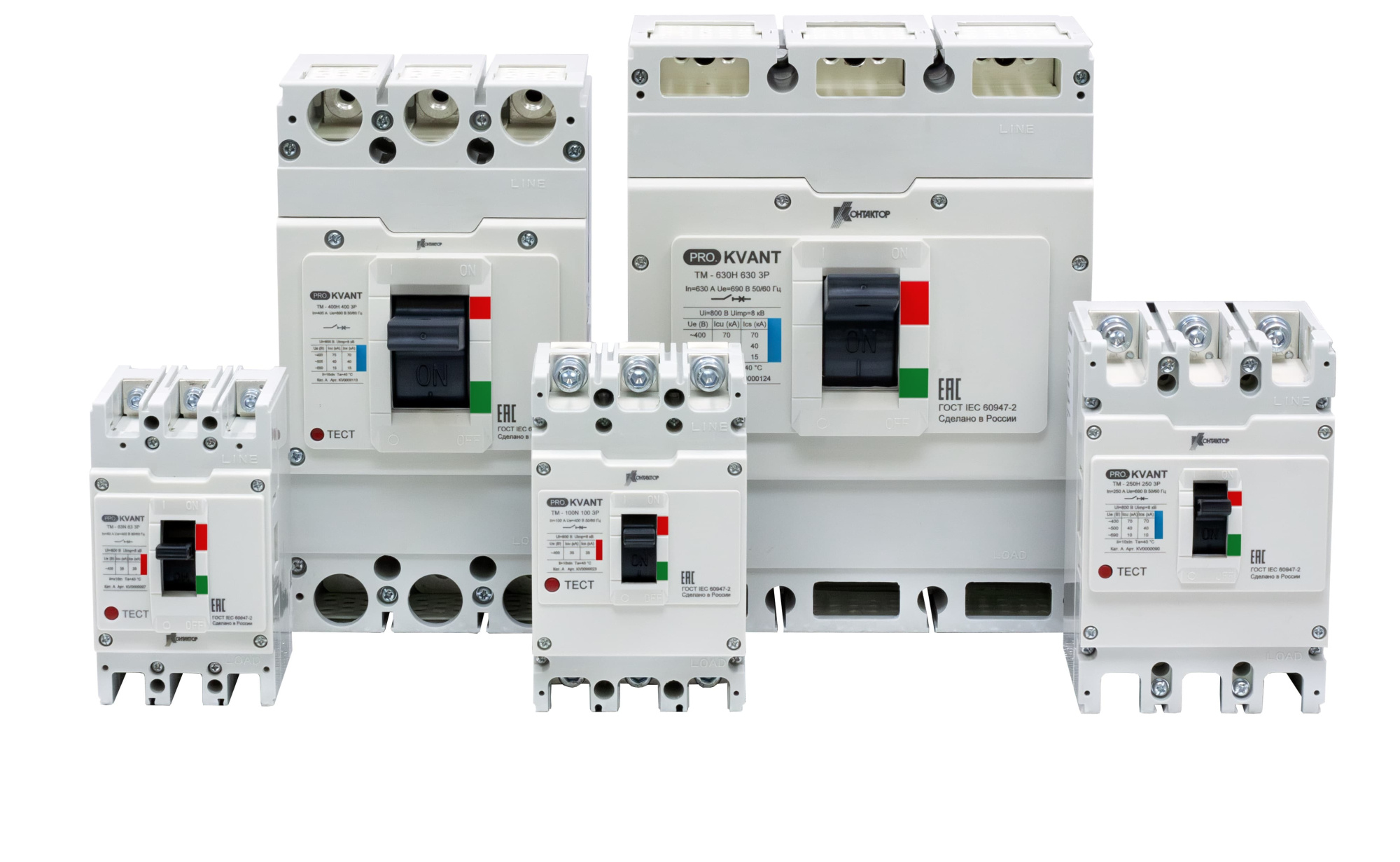 картинка Автоматические выключатели Контактор серии PRO.KVANT 800 тип TM до 800А от Интернет-магазина promistrade.by