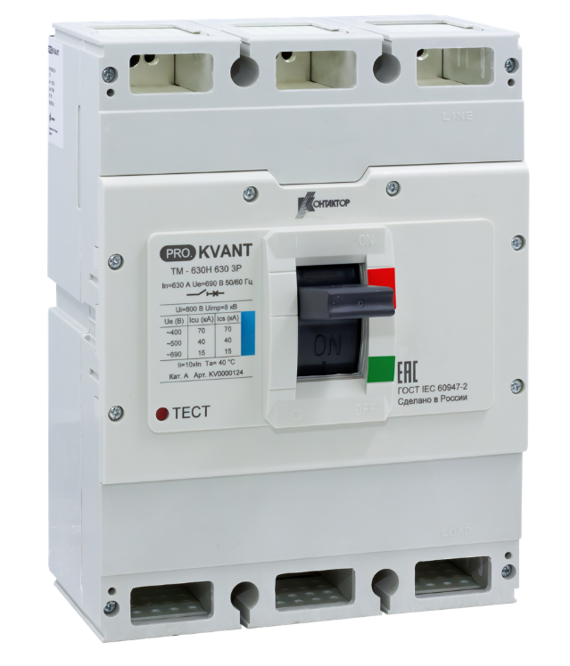 картинка Автоматический выключатель Контактор серии PRO.KVANT тип TM-800S 3P 630А 50кА от Интернет-магазина promistrade.by