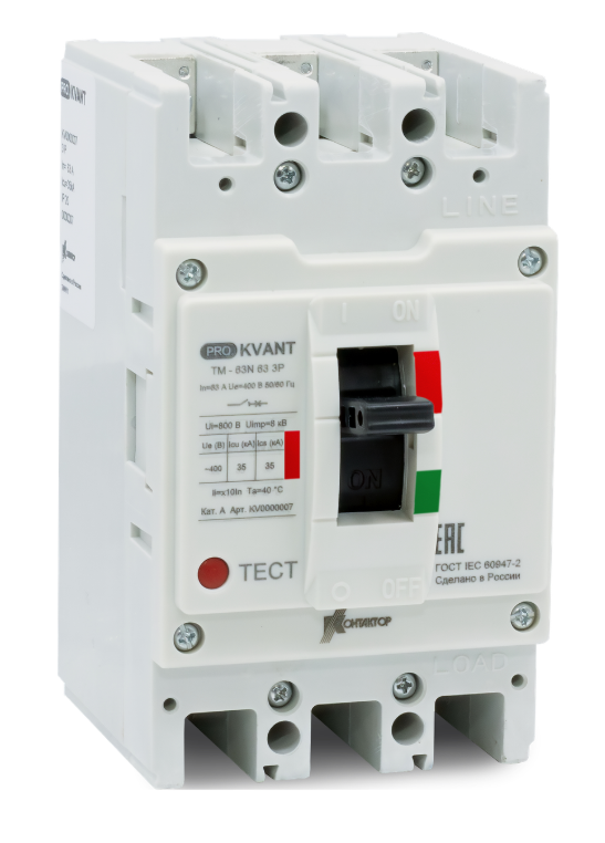 картинка Автоматический выключатель Контактор PRO.KVANT серии TM-63N 3P 20А 35кА от Интернет-магазина promistrade.by