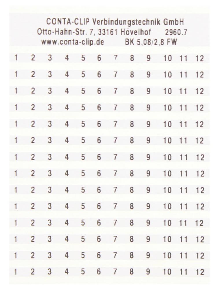 картинка Маркировочный лист Conta Clip BK 5,08/2,8 FW 13-24 от Интернет-магазина promistrade.by
