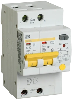 Дифференциальный селективный автоматический выключатель IEK АД12MS 2P