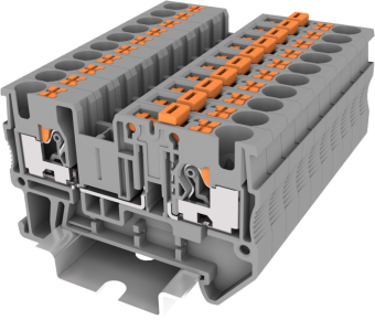Клемма с размыкателем  SUPU TP4 арт.TP4-MT-GY серая