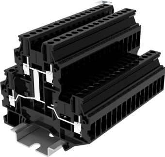 Клемма проходная двухуровневая SUPU TUD2.5 арт. TUD2.5-2-PV черная