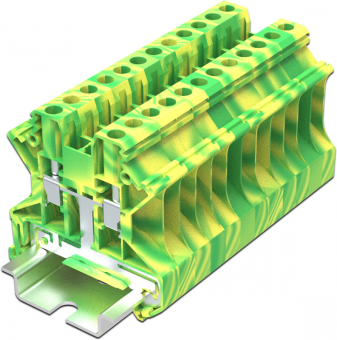 Клемма заземляющая SUPU PE TU4 арт. TU4-2-PE, желто-зеленая