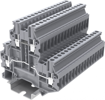 Клемма проходная двухуровневая SUPU TUD2.5 арт. TUD2.5-2-GY серая