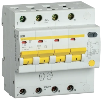 Дифференциальный селективный автоматический выключатель IEK АД14S 4P