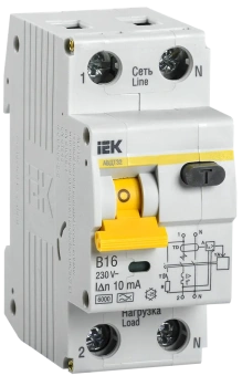 Автоматические выключатели дифференциального тока IEK АВДТ32 1P+N