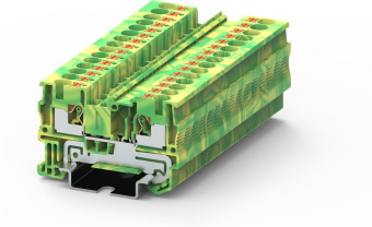 Клемма проходная SUPU TP4 1-1 арт.TP4-2-PE желто-зеленая