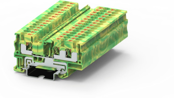 Клемма заземляющая SUPU TP4 1-2 арт.TP4-3-PE желто-зеленая
