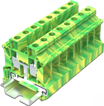 Клемма заземляющая SUPU TU10 арт. TU10-2-PE, желто-зеленая