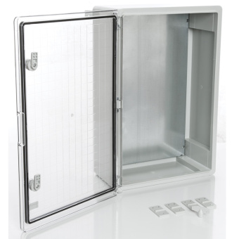Пластиковый шкаф с монтажной панелью PLASTIM, IP65. УХЛ1., 400х600х200, прозрачная дверца арт. PP3018