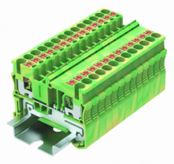 Клемма проходная SUPU TP2.5 1-1 арт. TP2.5-2-PE желто-зеленая