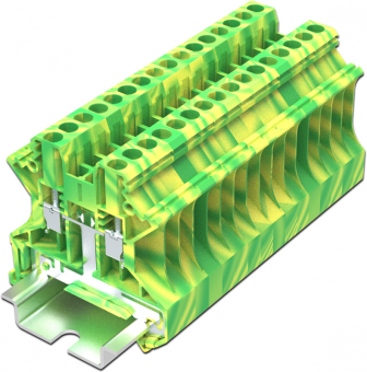 Клемма заземляющая SUPU PE TU2.5 арт. TU2.5-2-PE, желто-зеленая