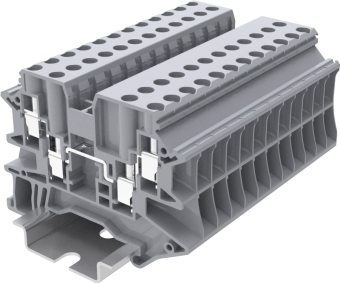 Клемма проходная SUPU TU4 2-2 арт. TU4-4-GY, серая